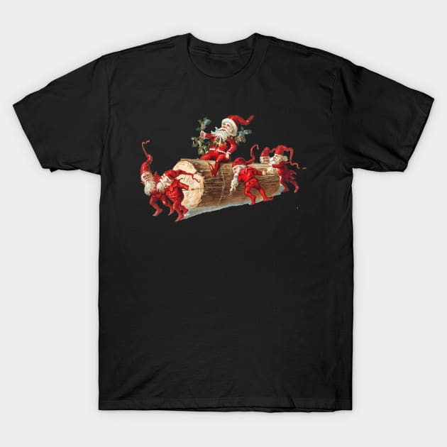 Santa with his Elves T-Shirt by Finn Art by MB